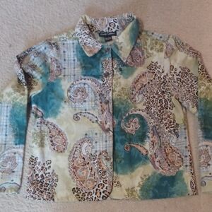 Gaudy Couture Paisley and Leopard Print Lightweight Jacket